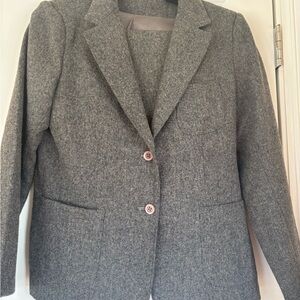 Classic Women's Gray Suit Jacket and Skirt